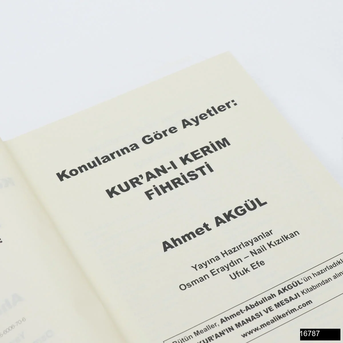 Orta Boy Cilt Bezi Konularına Göre Ayetler Kur’an-ı Kerim Fihristi – AHMET AKGÜL